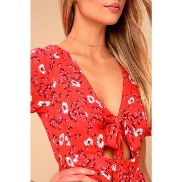 Free People Jinx Floral Mini Dress Romper Size 4 - Picture 7 of 12